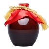 16-oz Ceramic Empty Wine Bottle Classic Brown Wine Jar Chinese Small Flagon with Cloth Cover