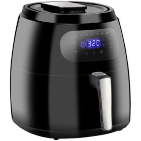 7.6 Qt. Air Fryer Capacity Expansion Rack Cake Pan 1700W Digital Screen Cook Well in Black