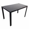 Simple Assembled Tempered Glass & Iron Dinner Table Black