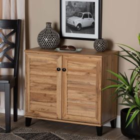 Coolidge Modern and Contemporary Oak Brown Finished Wood 2-Door Shoe Storage Cabinet