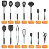 50 Piece Silicone Cookware Set; BPA Free Kitchen Utensil Set; Non Stick Kitchen Utensils Cookware Set with Sturdy Stainless Steel Handles Kitchen Tool