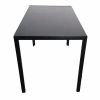 Simple Assembled Tempered Glass & Iron Dinner Table Black