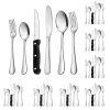 48-Pieces Silverware Set Stainless Steel Flatware Cutlery Utensil Set Spoons and Forks Knife Dishes Set