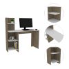 Vilna 120 Writing Desk ; Four Shelves -Light Oak / White