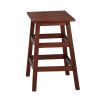 3 Piece Handcrafted Kitchen Island Breakfast Table Set; 2 Drawers; Rubberwood; Stools; Walnut Brown