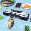 Food Vacuum Sealer with 2 Rolls Food Vacuum Sealer Bags; Food Storage Dry and Wet Food Modes; LED Indicator Lights; Easy to Clean; Compact Design