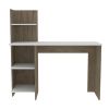 Vilna 120 Writing Desk ; Four Shelves -Light Oak / White