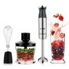 5 Core Immersion Portable Hand Blender 5-In-1 500W Handheld 8 Variable Powerful Stainless Steel with Electric Whisker;  2-Blades 860ml Food Processor;