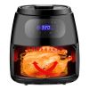 7.6 Qt. Air Fryer Capacity Expansion Rack Cake Pan 1700W Digital Screen Cook Well in Black