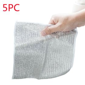 Steel Wire Dishcloth Daily Cleaning Cloth Mesh (Option: 5Piece 20x20cm-Single Layer)