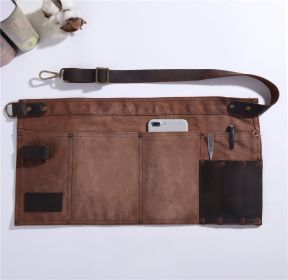 Baked Denim Canvas Leather Short Apron (Option: A style of canvas coffee)