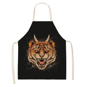 Simple Cartoon Tiger Cotton And Linen Apron Home (Option: WQ00835-68x55cm)