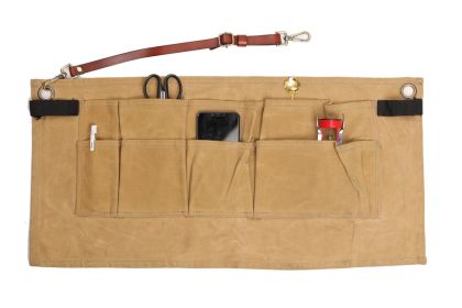 Baked Denim Canvas Leather Short Apron (Option: M Leather hook)