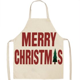 Christmas Apron Linen Oil-proof Anti-fouling Gingham Check Ginger Cake Household Bib Halter (Option: 20style-38x47cm)