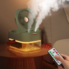 2023 New 2.5L Large-capacity Desktop Humidification Spray Fan Portable USB Household Large Wind Silent Humidifier (Style: With Remote Control, Color: Green)