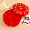 1pc Candy Storage Box Fruit For Chinese New Year; Nuts Tray With Lid; Snacks Organizer Food Container; Spring Festival Desktop Decor