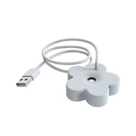 Creative Small Flower Humidifier USB Portable Office Desktop Mini Dydration Sprayer Home Bedroom Humidifier (Color: White)