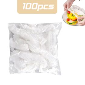 100-300pcs Disposable Food Cover Bag Plastic Wrap Elastic Food Lids Storage Kitchen Organizer Fresh Bag Fruit Bowls Caps Packing (Color: 100PCS, Ships From: China)