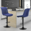 PEROINE Modern Design Bar Stools Set of 2 - Counter Height Adjustable Bar Chairs with Backrest PU Leather Swivel Bar Stool Home Kitchen Stools Dining