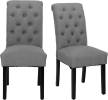 KBest Dining Chairs Set of 2 - Kitchen Dining Living Room Side Chairs Modern Upholstered Button Tufted Fabric Desk Chairs Stylish Kitchen Side Chairs