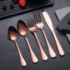 40 Piece Black Silverware Set Stainless Steel Titanium Black Plated Cutlery Set Spoon and Fork Cutlery Set Serving 8 Pieces