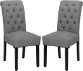 KBest Dining Chairs Set of 2 - Kitchen Dining Living Room Side Chairs Modern Upholstered Button Tufted Fabric Desk Chairs Stylish Kitchen Side Chairs