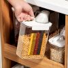 1pc Portable Plastic Food Storage Box; Clear Cereal Storage Containers With Lids; Large Kitchen Storage Containers