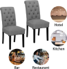 KBest Dining Chairs Set of 2 - Kitchen Dining Living Room Side Chairs Modern Upholstered Button Tufted Fabric Desk Chairs Stylish Kitchen Side Chairs