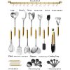 Kitchen Utensils Set 37 Pieces; Stainless Steel Cooking Utensils Set; Kitchen Gadgets Cookwarewith Hooks For Hanging Kitchen Tool Set