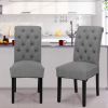 KBest Dining Chairs Set of 2 - Kitchen Dining Living Room Side Chairs Modern Upholstered Button Tufted Fabric Desk Chairs Stylish Kitchen Side Chairs