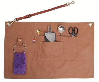 Baked Denim Canvas Leather Short Apron (Option: B towel coffee)